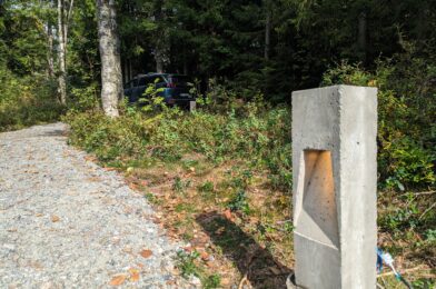 Custom light posts for the cabin